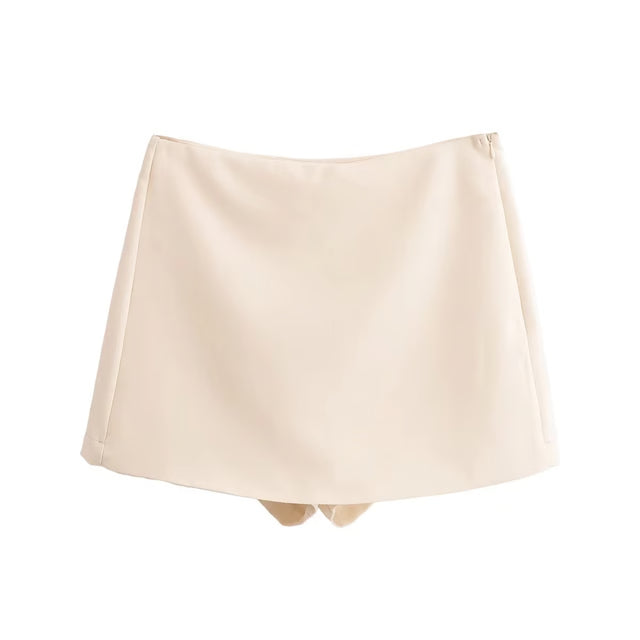 High Waist Skort with Built-In Shorts and Side Zipper for Effortless Everyday Confidence