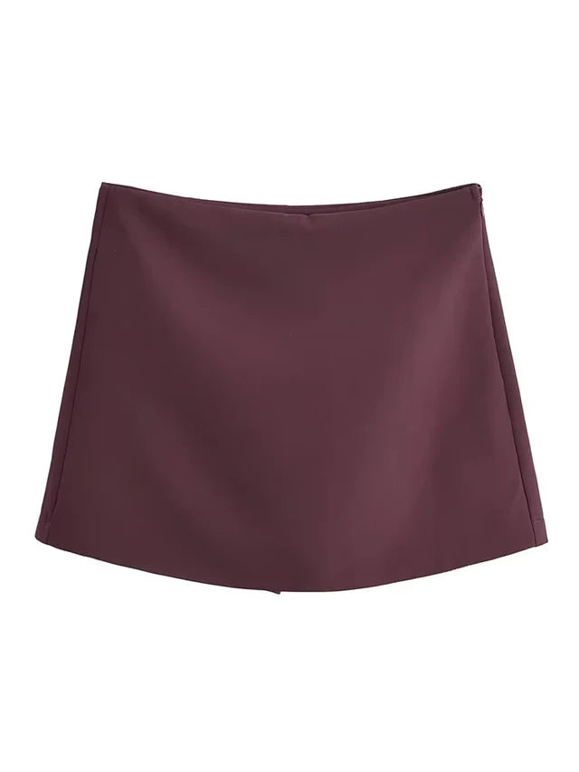 High Waist Skort with Built-In Shorts and Side Zipper for Effortless Everyday Confidence
