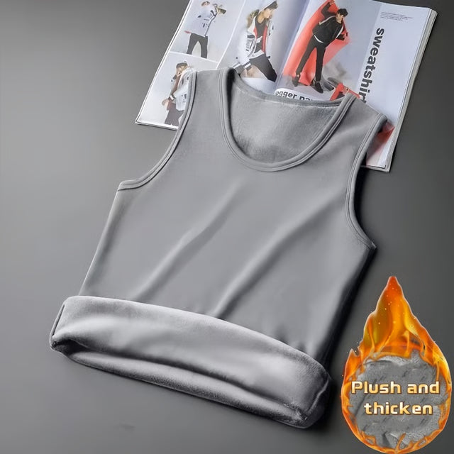 Autumn Winter Thermal Underwear - Mens Sleeveless Vest - Warm Thickening Thermo Lingerie - Thermal Undershirt Top