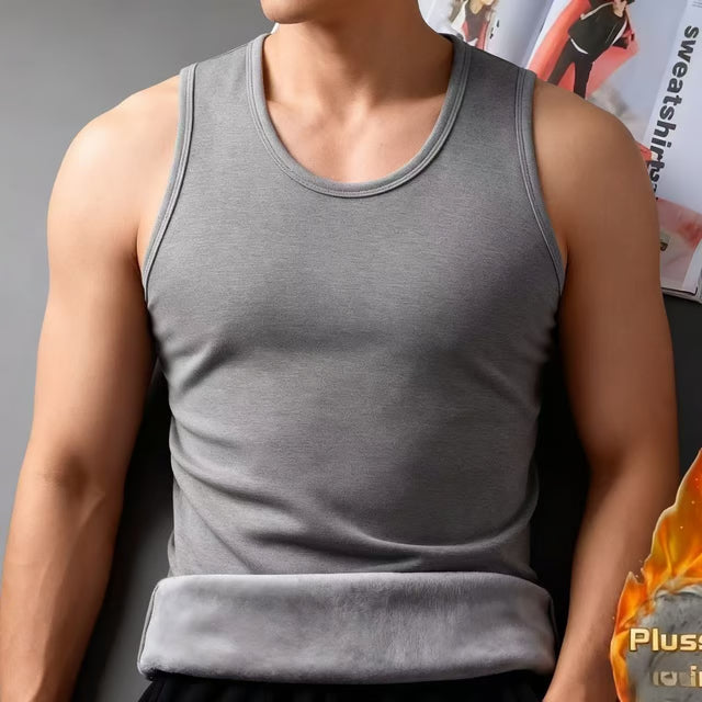 Autumn Winter Thermal Underwear - Mens Sleeveless Vest - Warm Thickening Thermo Lingerie - Thermal Undershirt Top