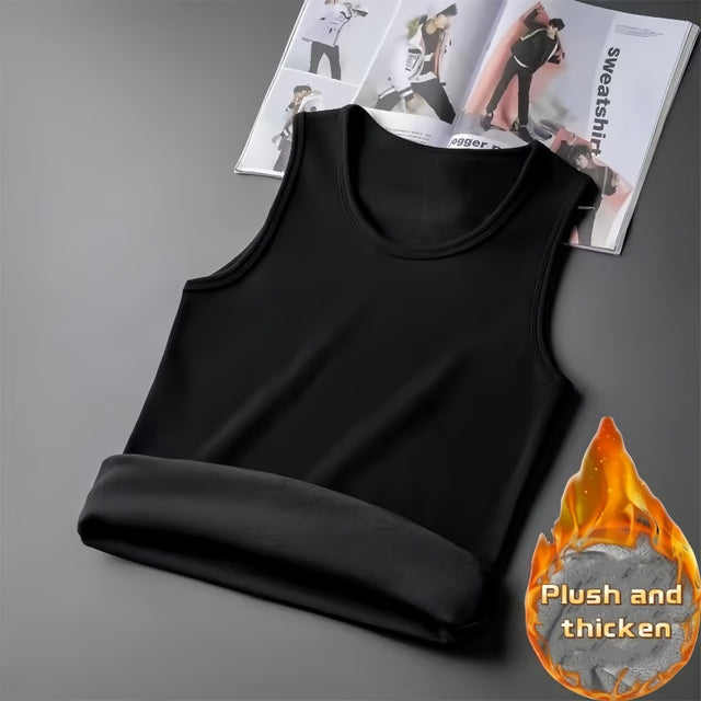 Autumn Winter Thermal Underwear - Mens Sleeveless Vest - Warm Thickening Thermo Lingerie - Thermal Undershirt Top