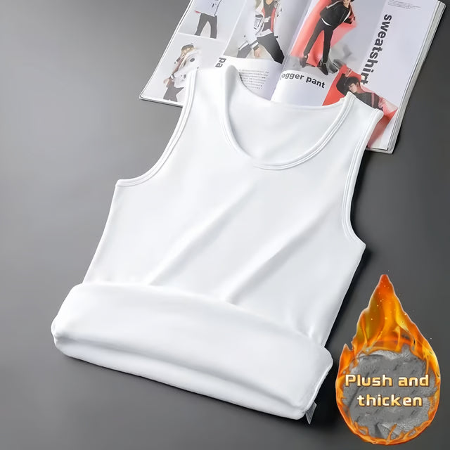Autumn Winter Thermal Underwear - Mens Sleeveless Vest - Warm Thickening Thermo Lingerie - Thermal Undershirt Top