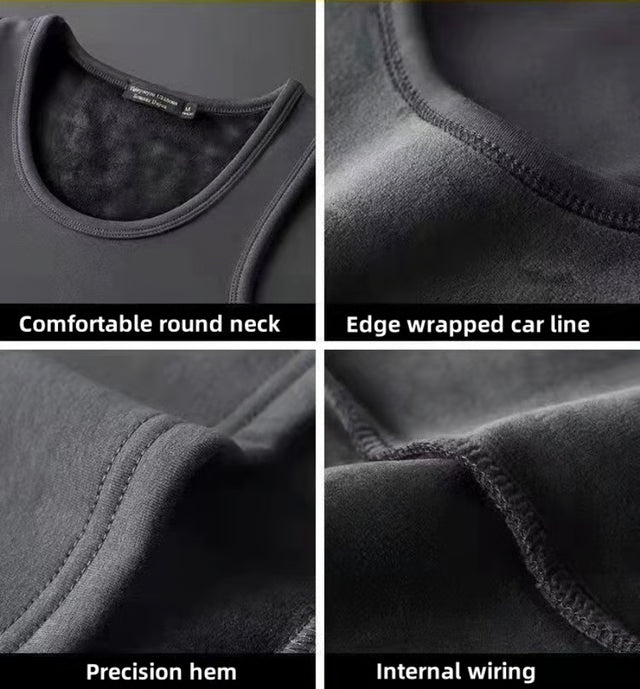 Autumn Winter Thermal Underwear - Mens Sleeveless Vest - Warm Thickening Thermo Lingerie - Thermal Undershirt Top