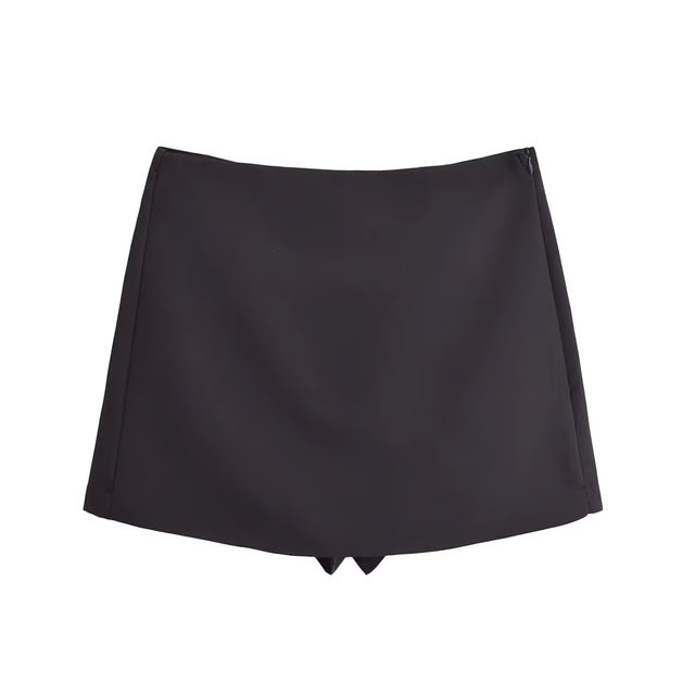 High Waist Skort with Built-In Shorts and Side Zipper for Effortless Everyday Confidence